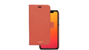 dbramante1928 New York Folio Leather Case for Apple iPhone Xs Max, Rusty Rose