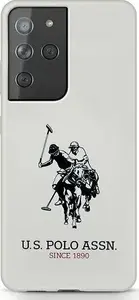 Чехол U.S. Polo Silicone Logo для Samsung Galaxy S21 Ultra G998, белый