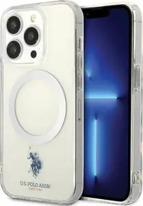 Чехол U.S. Polo Assn. MagSafe для iPhone 15 Pro, прозрачный