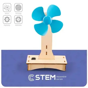 extra digital NV822850 Wooden Assembly Kit Electric Fan STEM Educational Toy