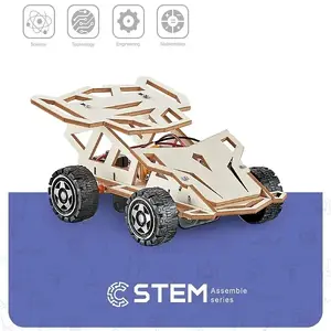 Extra Digital NV823055 Wooden Assembly Kit Four-Wheel Drive Racing Car STEM Educational Toy