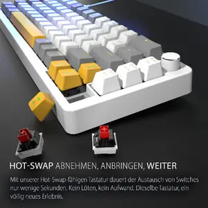 INCA IKG-457 Mechanical Gaming Keyboard, RGB Backlight, Red Switches, USB, 2.00m Cable, White