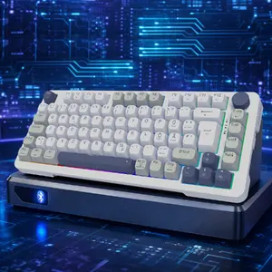 INCA IKG-455 Gaming Keyboard with RGB Lighting, Gray Switches, USB-C and Bluetooth Connectivity, White