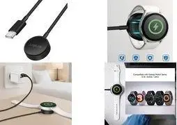 Индукционный зарядный кабель LogiLink PA0381 для Samsung Galaxy Watch 3, 4, 5, 6, 7, 8 и Active 1, 2