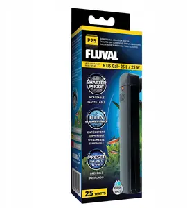 Fluval Pre-set Aquarium Heater 25W with Integrated Thermostat for Aquariums up to 25 Liters