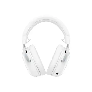 HyperX Cloud III bezvadu spēļu austiņas, ap ausīm liekamas, baltas