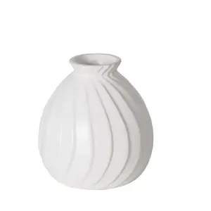 Boltze Zalina Vase, 12 cm, White Porcelain