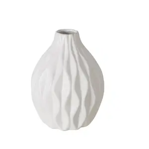 Boltze Zalina Porcelain Vase, 16 cm, White