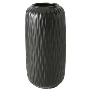 Boltze Zalina vāze, 20 cm, melns porcelāns
