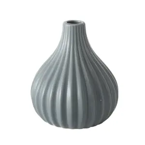 Boltze Wilma Ceramic Vase, 12.5 cm Height, Available in White, Grey, or Black