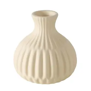 Boltze Esko Porcelain Vase, 12 cm, Beige