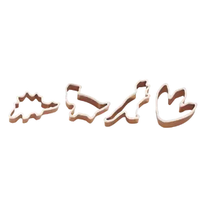 Lurch Cookie Cutter Set, Dinosaur Shapes, 4 Pieces, Stainless Steel, Gold