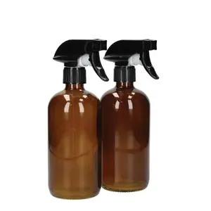 KitchenCraft Living Nostalgia Refillable Glass Spray Bottles 500ml Set, Amber