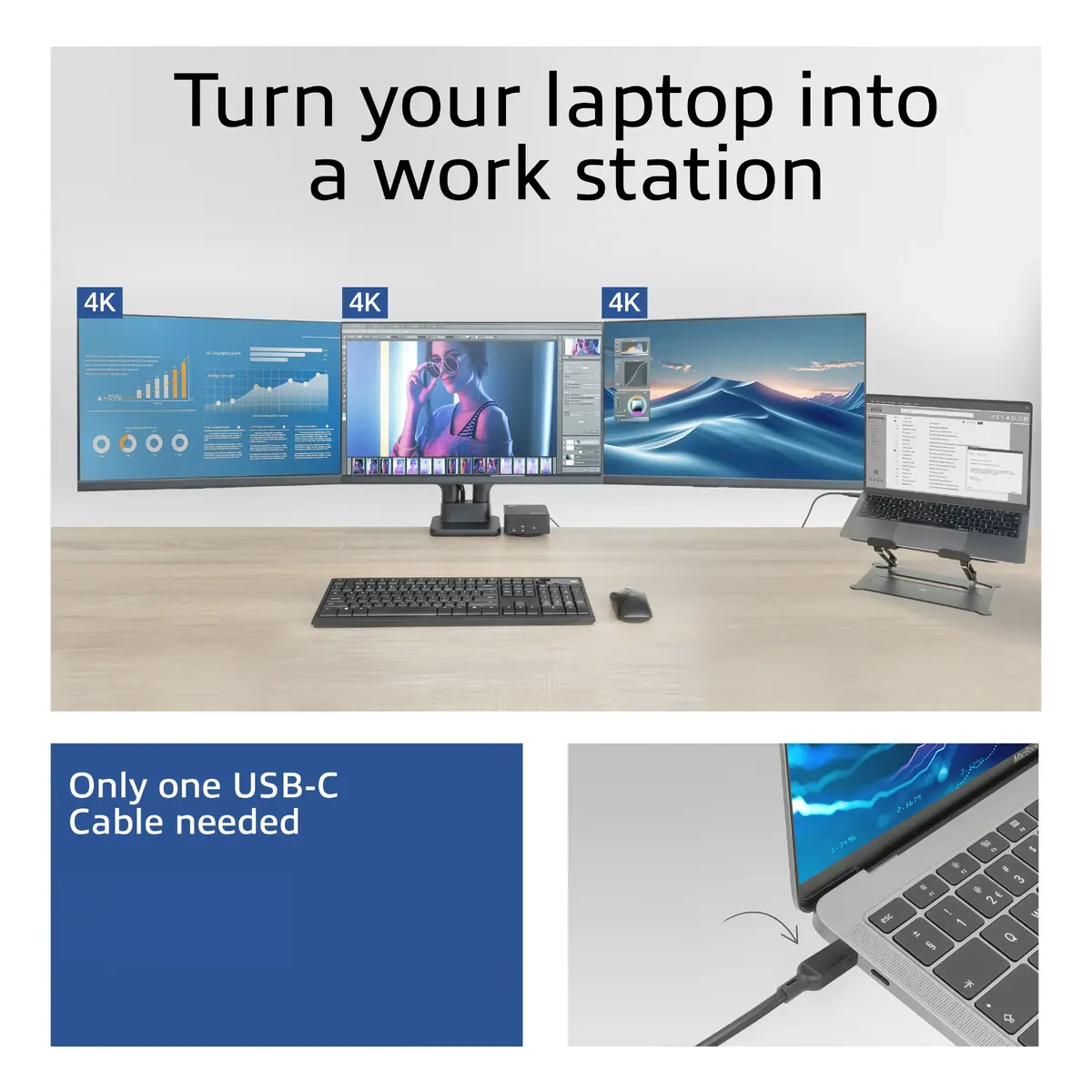 ACT universālā USB-C dokstacija 4K AC7148 Photo 5