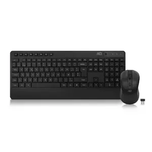 ACT AC5730 bezvadu tastatūras un peles komplekts, pilna izmēra, AZERTY izkārtojums, klusa darbība, no pārstrādātiem materiāliem