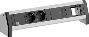 Сетевой фильтр Bachmann DESK, 2 розетки CEE 7/3, 1 порт USB-C 100 Вт и 1 слот для пользовательского модуля