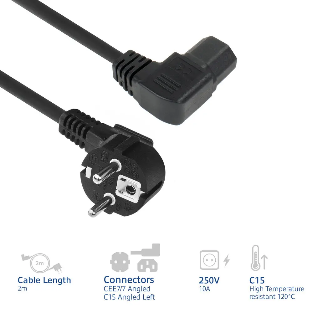 ACT AK5348 Power Cord CEE7/7 to C15 2m Photo 3