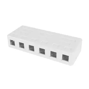 ACT Unloaded Surface Mount Box for 6 Keystone Jacks, White