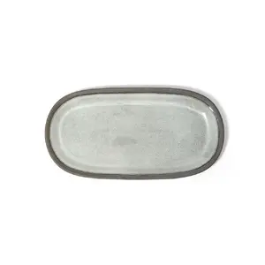 COMAS Laguna Serving Plate 36x18.5 cm, Grey Ceramic
