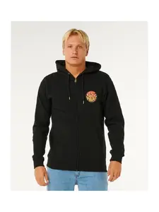 Мужская толстовка на молнии Rip Curl Wettie Passage Icon Zip Thru черная
