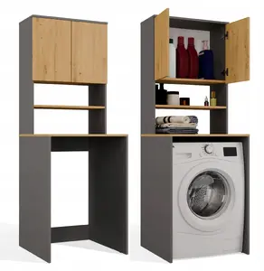 Шкаф для ванной Top E Shop POLA MULTI над стиральной машиной, антрацит и дуб артизан