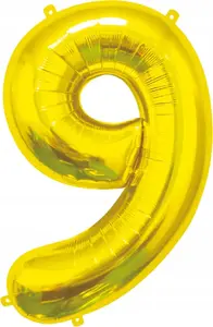 GoDan Foil Balloon Number 9 Gold 85cm