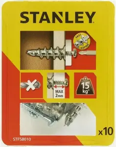 Stanley Fatmax Self-Drilling Metal Wall Anchors with Screws 39mm, 10 pieces
