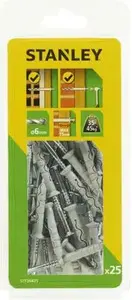 Stanley Wall Plug 6 x 60 mm, 25 pieces