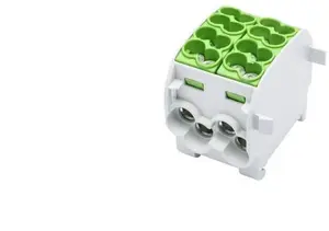 Распределительный блок Simet SCB 25-2 для алюминиевых и медных проводников 2x25мм2, однополюсный, зеленый