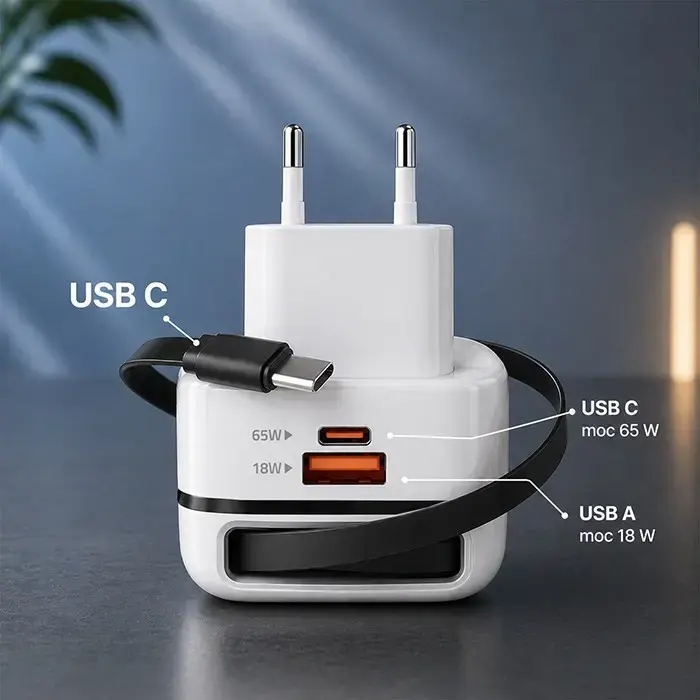 Зарядное устройство QOLTEC 65W GaN USB-C Photo 3