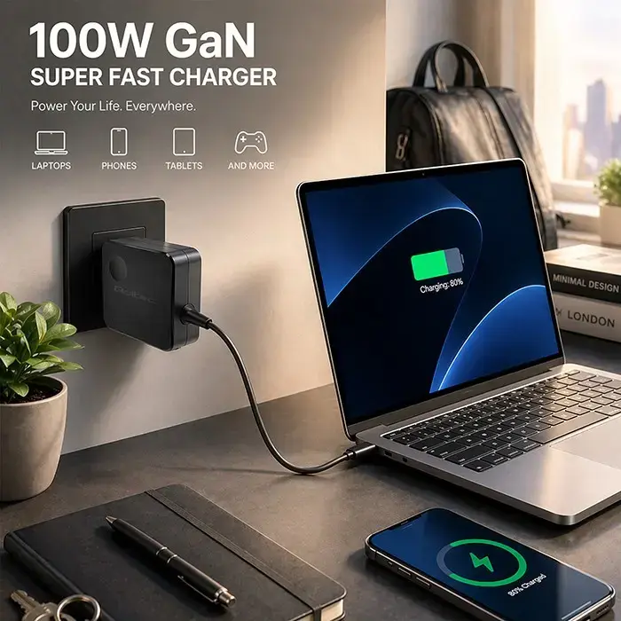 Зарядное устройство QOLTEC 100W USB-C GaN 51779 Photo 3