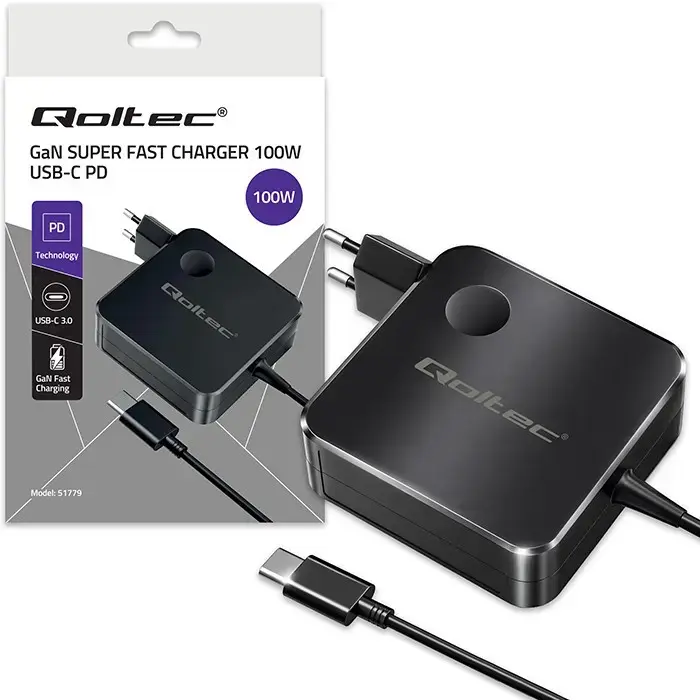Зарядное устройство QOLTEC 100W USB-C GaN 51779 Photo 7