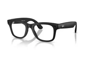Meta Ray-Ban Gen2 Wayfarer Smart Glasses, Matte Black Frame, Clear Lenses, Large