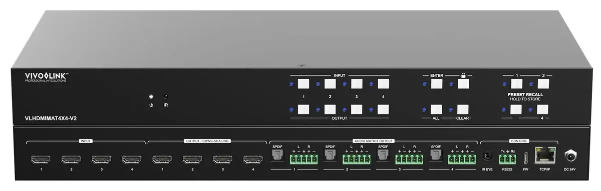 Матричный коммутатор VivoLink VLHDMIMAT4X4-V2 HDMI 2.0 4x4 Photo 3