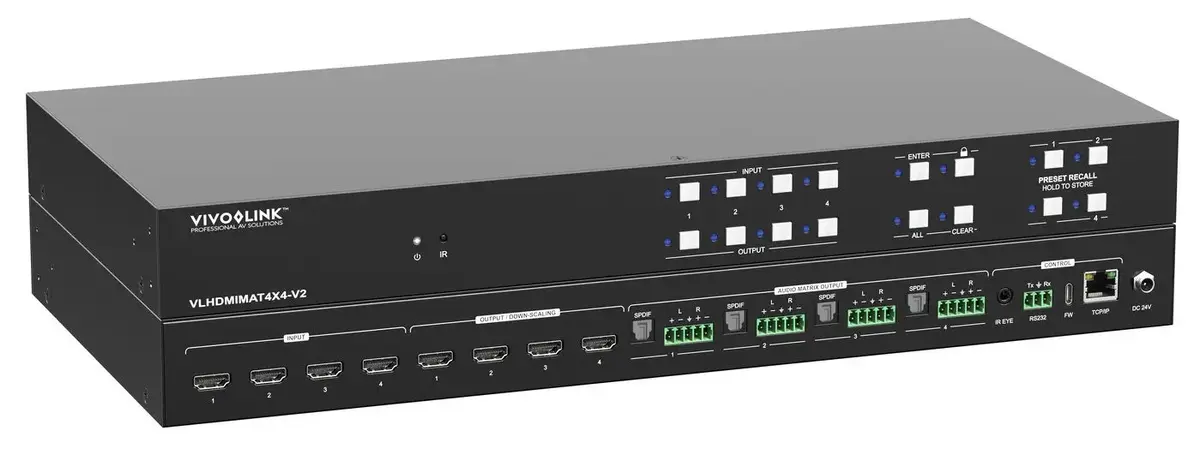 Матричный коммутатор VivoLink VLHDMIMAT4X4-V2 HDMI 2.0 4x4 Photo 4