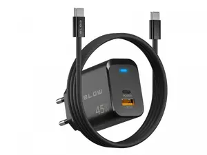 BLOW Wall Charger USB-A and USB-C PD 45W with Cable