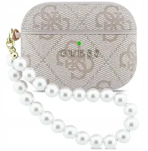 Guess 4G Pearl Strap Protective Case for Apple AirPods Pro 3 Pink