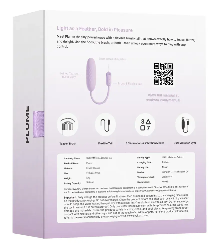Вибратор Svakom Plume Pastel Lilac Photo 14