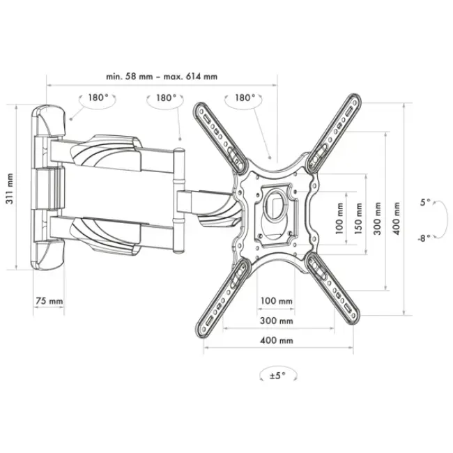 Schwaiger LWH35535 513 TV sienas stiprinājums Photo 10