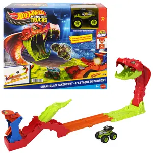 Hot Wheels Monster Trucks Snake Bite Slam-Out trašu komplekts