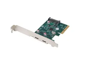 Lanberg PCE-UC3-002 PCI Express x1 to 2x USB-C 3.2 Gen 2x1 Expansion Card, Low Profile
