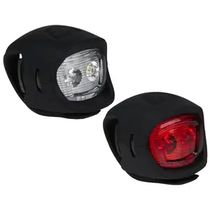 DUNLOP Bicycle LED Light Set 2-Piece with Silicone Mount