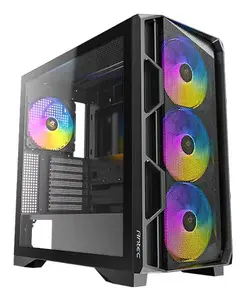 Antec AX-1000 ARGB Midi Tower PC Case, Black, Tempered Glass, Supports E-ATX, ATX, Micro-ATX, ITX