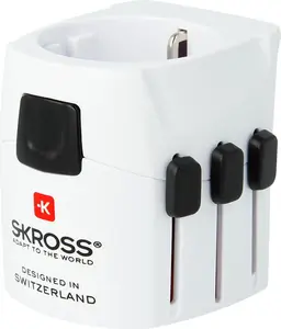 SKROSS World Travel Adapter with Ground Plugs (no CH & IT)