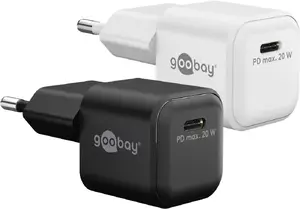 Универсальное зарядное устройство Goobay 79150 USB-C PD GaN 20 Вт, черное