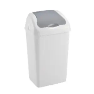 Heidrun Waste Bin 18L with Lid, Grey, Plastic