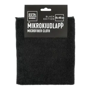 ESTA NORDIC Microfiber Cleaning Cloth for Indoor Surfaces, Black