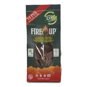 FIRE UP Firelighter Cubes, 72 Pieces, Wood Shavings and Vegetable Wax, 0.75kg