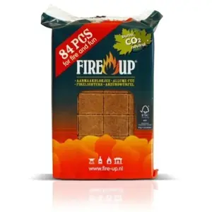 FIRE UP Firelighter Cubes, 96 Pieces, Wood Shavings and Vegetable Wax