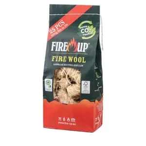 FIRE UP Wood Shaving Firelighters, 25 Pieces, Wood Shavings and Vegetable Wax